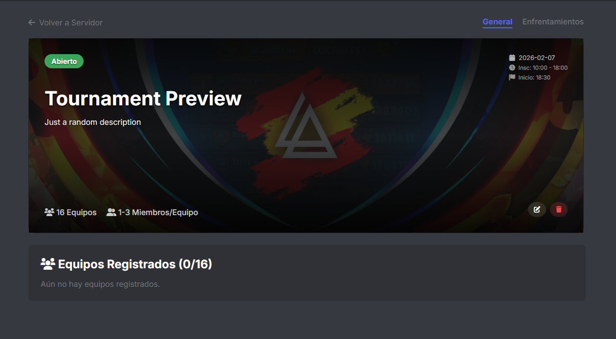Tourney Bot Dashboard